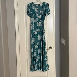 Floral print wrap dress